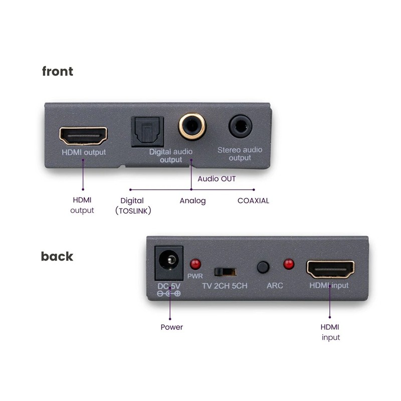 Extracteur audio HDMI 4K (numérique/ analogique) avec ARC